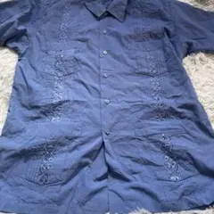 90s vintage キューバシャツ tropicool 青　ブルー
