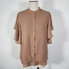 美品 swing by レディース ブラウス ベージュ 茶 無地 おしゃれ M
