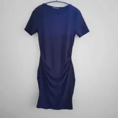 Boohoo 半袖ドレープワンピース UK10
