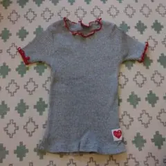 リブ編みフリル付きTシャツ 90サイズ