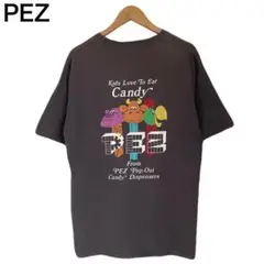 PEZ　バックプリント　お菓子　キャラクター　Tシャツ　半袖　丸首　ワンポイント