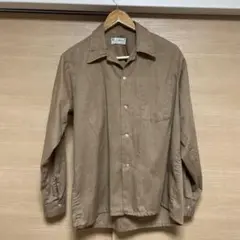 古着 70s Sir Walter 長袖開襟シャツ ヴィンテージシャツ 茶