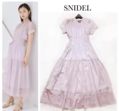23SS SNIDEL スナイデル シアーボリュームワンピース バックリボン