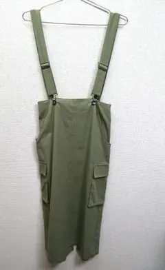 【美品】オリーブグリーン サロペット スカート Fサイズ