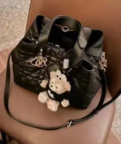 ブラックキルティングマザーズバッグ