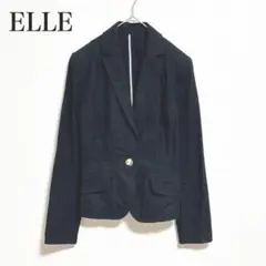 ELLE PARIS エル テーラードジャケット 長袖 綿麻 ブラック 日本製