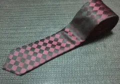 PERSON'S FOR MEN　紫と黒のチェック柄ネクタイ　パープル　美品
