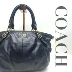 COACH レザー ブラック ハンドバッグ 0335