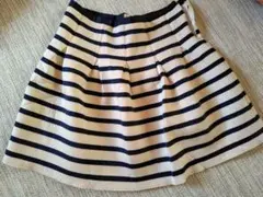 Gap ストライプ プリーツ膝丈スカート M