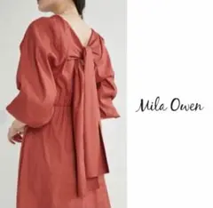 Mila Owenミラオーウェン　バックリボン　ワンピース　レッド S 0
