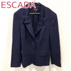 ESCADA エスカーダ デザイン カラー ジャケット オフィス ネイビー