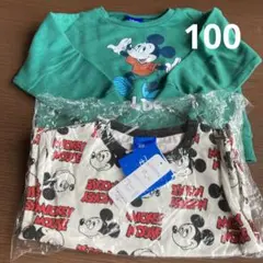 Disney ミッキーマウス 長袖カットソー 100cm