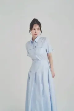ETEREVE/エテレーヴ プリーツシャツワンピース