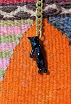 SEMI COUTURE 青い瞳の黒猫にゃー　キーホルダー ポーチ付き