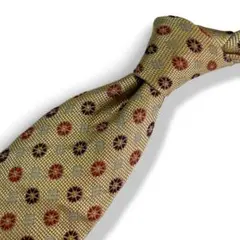 【美品】ポールスチュアート シルクネクタイ 金 イタリア　ゴールド　小紋
