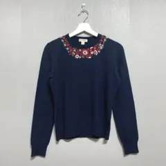 【Brooks Brothers】 ブルックスブラザーズ (S) 花刺繍 ニット