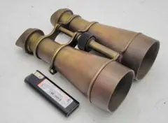 アンティーク フランス製 真鍮製品の双眼鏡 軍隊 骨董品、美術品
