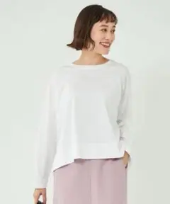グリーンレーベルリラクシング　ワイドクロップドロングスリーブカットソー