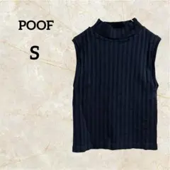 POOF ノースリーブトップス モード モックネック ブラック【S】