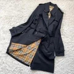 美品✨バーバリー トレンチコート ケンジントン ノバチェック M ブラック