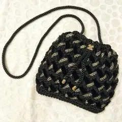 美品エディットフォールル クロシェリボンショルダーバッグ ポシェット サコッシュ