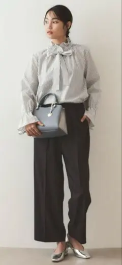 2月購入。OPAQUE.CLIP ストレッチ美脚イージーワイドパンツ　M /38