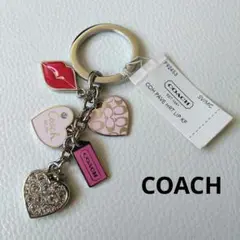 【タグ付き】コーチ　COACH　キーホルダー　ハート　リボン