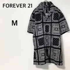 フォーエバー21 開襟シャツ 【M】ペイズリー柄 メンズ オープンカラー