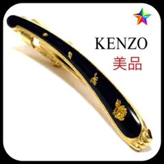 美品✨ ケンゾー ネクタイピン 黒 金色装飾 カーブデザイン