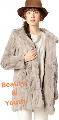 美品 ビューティーアンドユース Beautyu0026Youth レッキスファーコート