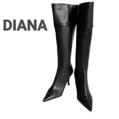 【美品】DIANA ダイアナ ロングブーツ 本革 黒 24.5