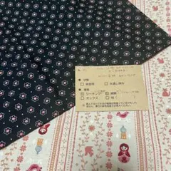 No.93 水通し済 ハギレ２枚セット マトリョーシカ柄 ルシアン花柄