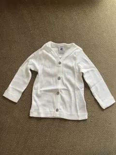 PETIT BATEAU ホワイト カーディガン 74cm