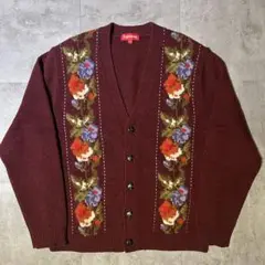 Supreme 19AW floral stripe cardigan 黒　M Supreme SUPREME シュプリーム 19AW Floral Stripe Cardigan
