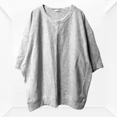 1315☆GU ジーユー　スウェT 五分袖　XL LL ライトグレー