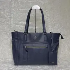 大人可愛いネイビー A4対応実用的トートバッグ