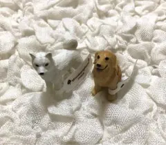 ミニチュアプラネット　エイコー　北海道犬　ゴールデン・レトリーバー　フィギュア