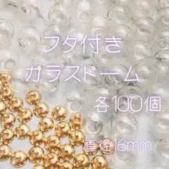 【蓋付き】ガラスドーム 16mm 100pcs♡