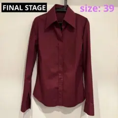 【FINAL STAGE】バーガンディ 長袖　オープンカラーシャツ