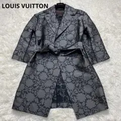 【希少】LOUIS VUITTON トレンチコート シルク入り 総柄 ベルト付き