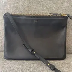 ※旧CELINE セリーヌ ラージ トリオ ショルダーバッグ ネイビー 紺