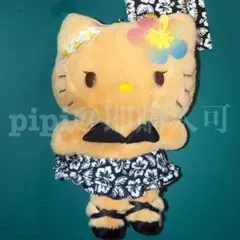 【黒】キティ マスコットホルダー トコナツバケーション 日焼け