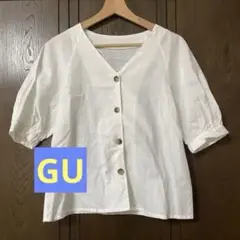 リネンブレンド ホワイトシャツ GU
