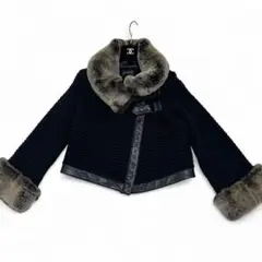 ✨定価¥115,000✨エポカ　レッキスラビット　ニットジャケット　羊革　40