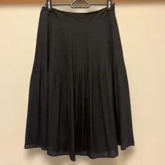 23区　黒プリーツフレアースカート　シフォン