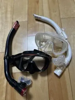 シュノーケルセット 黒白 マスク付き　美品