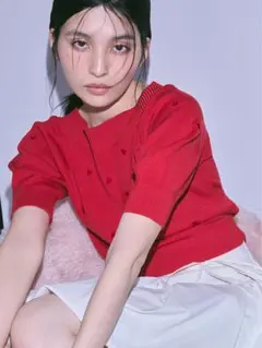 新品タグ付き♡ 2wayパフスリーブハートニットプルオーバー