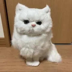 ペルシャ猫　白猫　ぬいぐるみ　リアルキャット　お座りタイプ　置き物