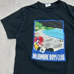 おしゃれイラスト　バカンス　Tシャツ　古着　ブラック　M