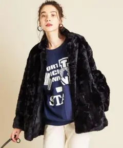 BEAUTYu0026YOUTH フェイクファー コート